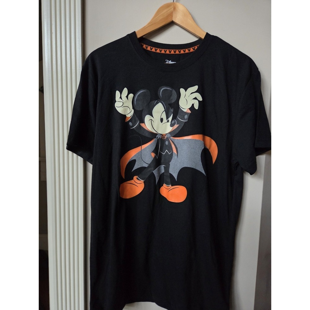 Disney Mickey Mouse Shirt Dracula Vampire Halloween Black Men's T-Shirt Large - Picture 6 of 7
